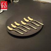 FnS Boston 6 pcs Stainless Steel Gold Dessert Spoon
